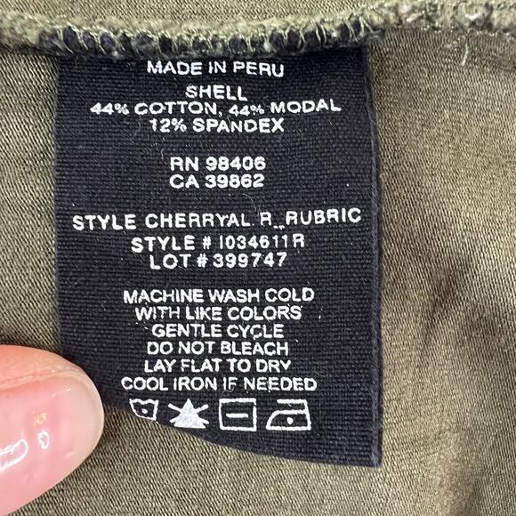 THEORY Olive Green Bodycon Dress Stretch Side Slit Crew Neck Size S P Small - Picture 9 of 10